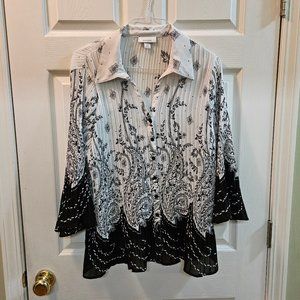 Women's Plus Size 3X Black and White Top